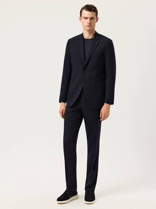 Slim Fit Lounge Travel Suit In Washable Wool – Sacoor Brothers